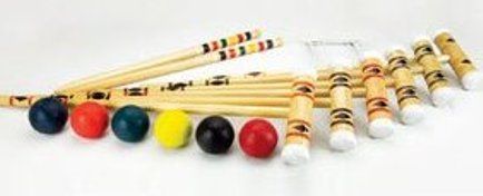 Halex 20457 Premier 6 Player Croquet Set in Molded Carry Case, 6 Player Set, 8inch Hardwood Mallets with Decals and Caps (20 457  20-457) 