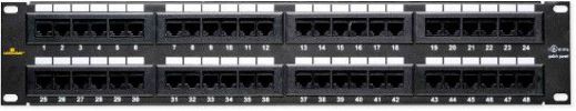 Datacomm 20-5648 Cat 6 Universal Patch Panels; Black; Designed and color coded for T586A and T586B wiring configurations; Meets all UL standards and requirements for Cat 6 patch panels; Intertek ETL Semko verified and tested to Cat 6 industry standards and certifications; UPC 660559007556 (205648 20-5648 DATACOMM 20-5648-DATACOMM DATACOMM-20-5648 PANEL20-5648 48PANEL20-5648) 
