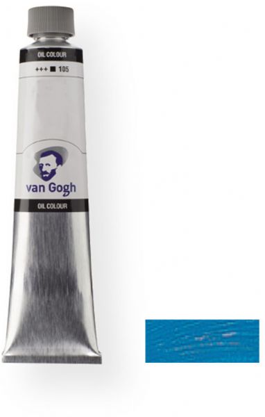 Royal Talens 2085343 Van Gogh Oil Colour, 200 ml Cerulean Blue Color; This oil color range was developed for artists who demand quality but are looking for exceptional value; Oils are made with the same high quality raw materials as Rembrandt oil colors, only in somewhat lower pigment concentrations; EAN 8712079326661 (2085343 RT-2085343 RT2085343 RT2-085343 RT20853-43 OIL-2085343) 