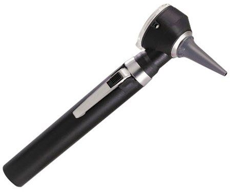 Mabis 20-860-020 Piccolight Fiber Optic Otoscope - Black, 3X pivoting magnifying lens, Lightweight pocket otoscope, Intense 2.5V halogen lighting source (20860020 20860-020 20-860020 20 860 020)