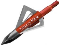 Muzzy 209-MX4-3 Fixed Blade Broadhead (3-Pack); 100 Grain 4 Blade with a shorter profile, wider cut, and thicker blades; 1 1/8 Cutting Diameter; 0.025" Thick Blade; UPC 050301209350 (209MX43 209MX4-3 209-MX4 209-MX4) 