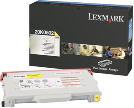 Lexmark 20K0502 Yellow Toner Cartridge, Works with Lexmark C510 C510dtn and C510n Printers, Up to 3000 pages @ approximately 5% coverage, New Genuine Original OEM Lexmark Brand (20K-0502 20K 0502 20-K0502 20 K0502)
