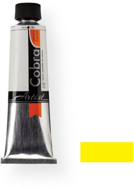 Royal Talens 21052070 Cobra Artist Water Mixable Oil Colour, 40 ml Cadmium Yellow Lemon Color; Gives typical oil paint results, such as sharp brush strokes and wonderfully deep colors; Offers a particularly rich range of colors with a high degree of pigmentation and fineness; EAN 8712079312022 (21052070 RT-21052070 RT21052070 RT2-1052070 RT210520-70 OIL-21052070) 