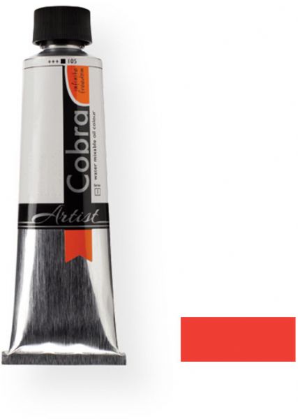 Royal Talens 21053140 Cobra Artist Water Mixable Oil Colour, 40 ml Cadmium Red Medium Color; Gives typical oil paint results, such as sharp brush strokes and wonderfully deep colors; Offers a particularly rich range of colors with a high degree of pigmentation and fineness; EAN 8712079312244 (21053140 RT-21053140 RT21053140 RT2-1053140 RT210531-40 OIL-21053140) 
