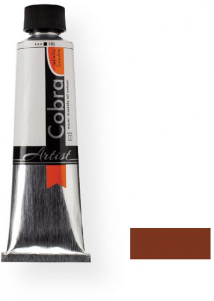 Royal Talens 21074110 Cobra Artist Water Mixable Oil Colour, 150 ml Burnt Sienna Color; Gives typical oil paint results, such as sharp brush strokes and wonderfully deep colors; Offers a particularly rich range of colors with a high degree of pigmentation and fineness; EAN 8712079313135 (21074110 RT-21074110 RT21074110 RT2-1074110 RT210741-10 OIL-21074110) 