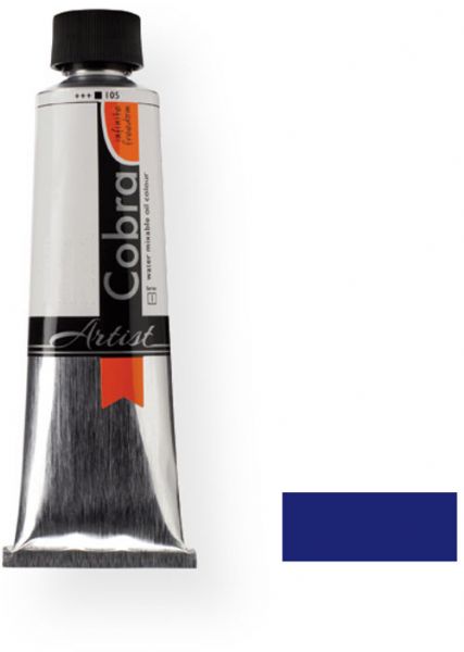 Royal Talens 21075040 Cobra Artist Water Mixable Oil Colour, 150 ml Ultramarine Color; Gives typical oil paint results, such as sharp brush strokes and wonderfully deep colors; Offers a particularly rich range of colors with a high degree of pigmentation and fineness; EAN 8712079313142 (21075040 RT-21075040 RT21075040 RT2-1075040 RT210750-40 OIL-21075040) 