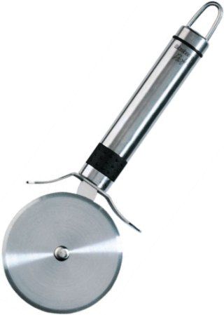 Brabantia 210983 Profile Line Stainless Steel Pastry/Pizza Cutter, Ideal for cutting pastry and pizzas, even deep pan pizzas, Dishwasher-safe, Extra safe - with blade guard, Matching hanging rack available, Large diameter rotating blade made of hardened high grade steel, Dimensions (LxWxD) 20 x 7.5 x 1.8cm (210-983 210 983)