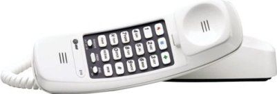 AT&T 210TMWH Trimline Telephone, White, Backlit dial, 3 One touch memory buttons, 10 Number speed dial, Flash key, Mute key, Desk or wall mount, UPC 650530930201 (210-TMWH 210TM-WH 210TMW 210TM)