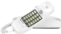AT&T 210WH Trimline Corded Telephone, White, Simple corded operation, No AC power required, Lighted keypad, Line power mode, One-touch memory buttons, 10-number speed dial, Hearing aid compatible, Mute, Last number redial, Flash, Receiver volume control, Ringer volume control, Table and wall-mountable, UPC 650530930201 (210-WH 210 WH) 