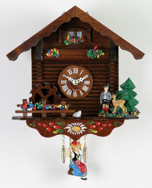 River City Clocks 2110Q-08 Log Cabin with Waterwheel (2110Q08 2110Q 08)