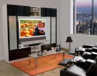 Icon 21656-2651 Tyler Entertainment Wall Unit for Table Top Televisions, Accommodates most 60" new style Projection or Table-Top Flat Panel TV's, featuring an open back and a component shelf with 4 compartments underneath (216562651 21656 2651 21656-265 21656-26 21656-2) 