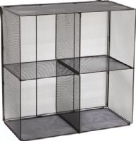 Safco 2172BL Onyx Mesh Cubes, Black, 20 lbs. Weight Capacity per Cube, Four Compartment, Compartment Size 14"w x 14"d x 14"h, Powder Coat Paint/Finish, Steel Mesh Material, Dimensions 28 1/2"w x 14 1/2"d x 28 1/2"h (2172-BL 2172 BL 2172B) 
