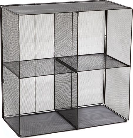 Safco 2172BL Onyx Mesh Cubes, Black, 20 lbs. Weight Capacity per Cube, Four Compartment, Compartment Size 14
