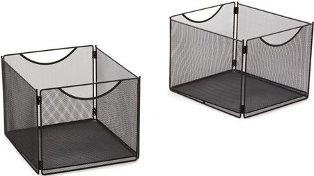 Safco 2173BL Onyx Mesh Cube Bins, Black, 20 lbs. Weight Capacity per Cube, Compartment Size 12