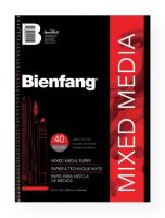 Bienfang 220101 Mixed Media Paper Pad 9" x 12"; Fine surface texture for a variety of media including pencil, pen & ink, paint, marker, charcoal, and pastel; 40-sheet pads are spiral wirebound; 90 lb/140g; Acid-free; 9" x 12"; Shipping Weight 0.96 lb; Shipping Dimensions 12.00 x 9.00 x 0.5 in; UPC 651032201011 (BIENFANG220101 BIENFANG-220101 BIENFANG/220101 ARTWORK) 