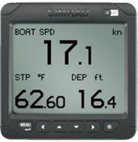 Simrad 22098420 Model IS20 Combi Marine Instrument with 0.3 m (1 ft) SimNet Cable, 4.5 inch matrix display, Backlit LCD, Display Resolution (H x W) 130 x 104, 11.8