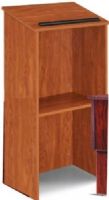 Oklahoma Sound 222-CH Full Non-Sound Floor Lectern, Wild Cherry, Attractive and durable; this full floor lectern is made of 3&#8260;4” stain and scratch resistant thermofused melamine laminate on PB, Full size reading surface, shelf and paper/book stop built in, Floor glides provided, Assembly required (222CH 222 CH) 