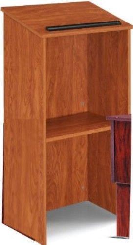 Oklahoma Sound 222-CH Full Non-Sound Floor Lectern, Wild Cherry, Attractive and durable; this full floor lectern is made of 3⁄4 stain and scratch resistant thermofused melamine laminate on PB, Full size reading surface, shelf and paper/book stop built in, Floor glides provided, Assembly required (222CH 222 CH)