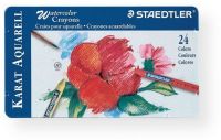 Staedtler 223 M24 A6 Karat Aquarell Watercolor Crayon 24 Color Set; Set includes 24 crayons of assorted colors; Colors are subject to change; Versatile crayons can be used dry, or blended with a wet paint brush to create a watercolor motif; Can also be used with rubber stamping and scrapbooking; UPC 031901930981 (223 M24 A6 223M24A6 223-M24-A6 STAEDTLER223 M24 A6 STAEDTLER-223 M24 A6 STAEDTLER-223-M24-A6) 