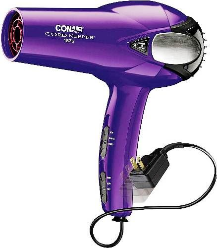 Conair 223CR Cord-Keeper 1875-Watt 2-in-1 Styler Hair Dryer; Tourmaline Ceramic technology, natural ion output helps to fight frizz and bring out natural shine; Ionic technology, smoothes the cuticle layer creating silky, shiny hair; Powerful high-torque motor for fast drying; Uses up to 30% less energy when used on low setting; UPC 074108096487 (223-CR 223 CR)