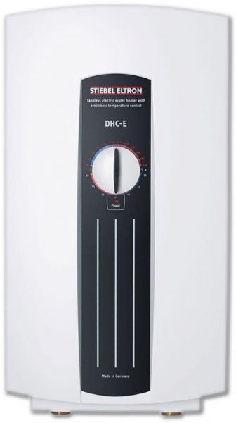 Stiebel Eltron 224201 Model DHC-E 8/10 Single/Multi-Point-of-Use Tankless Electric Water Heater, 240V, 7.2/9.6kW; Unlimited supply of hot water; High limit switch with manual reset; Easy installation-inch NPT. connections; Exclusive design prevents dry firing; No T and P relief valve needed (Check local code); Copper sheathed heating element housed in copper cylinder; UPC 094922058454 (STIEBELELTRON224201 STIEBELELTRON 224201 STIEBELELTRON-224201 STIEBEL ELTRON  DHC-E 8/10)