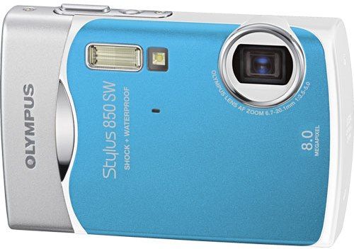 Olympus 226330 Stylus 850 SW Digital Camera, Blue, 2.5-Inch (6.4cm) HyperCrystal LCD, approx. 230,000 dots 5 Steps Brightness Adjustment, 8.0 Megapixels (effective), 1/2.35 CCD (1.1cm) Image Sensor, 3x Optical Zoom + 5x Digital Zoom (Seamless to 15x), Maximum Aperture F3.5 - F5.0 (226-330 226 330 850SW 850-SW)