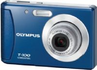 Olympus 227465 model T-100 Digital Camera, 12 MP Resolution, Color Support, 1/2.3" Optical Sensor Size, 4 x Digital Zoom, Frame movie mode Shooting Modes, Fisheye, Drawing, Pop Art, Pin Hole Special Effects, Electronic Image Stabilizer, 10.8 MB Integrated Memory, Built-in flash Camera Flash, LCD display - TFT active matrix - 2.4" - color, Built-in Display Form Factor, 112,320 pixels Display Format, Blue Finish (227465 227 465 227-465 T-100 T 100 T100) 