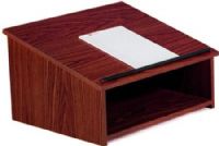 Oklahoma Sound 22-MY Versatile and Portable Tabletop Lectern, Mahogany, Can be used on its own or as a floor lectern with the optional base, 3/4" stain and scratch resistance thermofused melamine laminate on MDF, Paper/book stop included, Assembly required, 46.5”H x 23”W x 16”D (22MY 22 MY) 