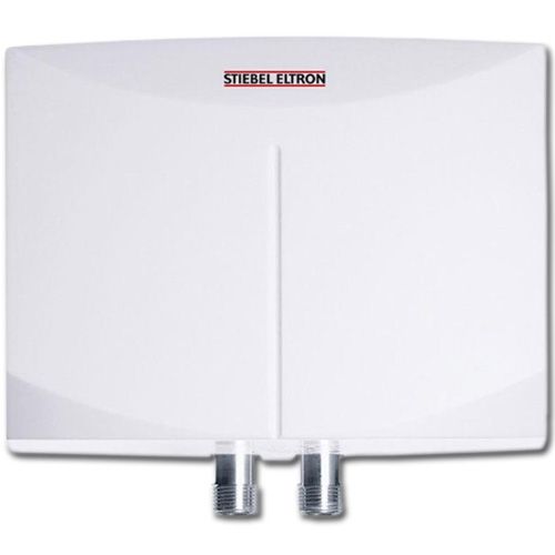 Stiebel Eltron 231045 Mini 2-1 Tankless Water Heater; Extremely compact design saves space; Sleek design is appealing and can be mounted in plain sight; Minimum flow to activate unit; 0.21 GPM 0.8 l/min and internally restricted to 0.32 GPM; Major energy savings; Unlimited supply of hot waterProven reliability; Dimensions 9