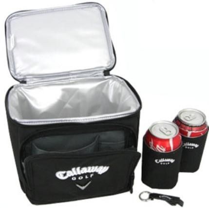 Callaway 23311 Cart Cooler,Sized to fit in a standard golf cart basket, Includes removable beverage-wrench, Main compartment accommodates up to 6 canned beverages and/or food items, Two beverage coolers that fit neatly inside front pocket, Insulated inner lining keeps contents cold, Top haul handle (23-311 23 311)