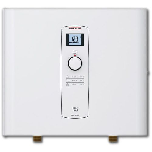 Stiebel Eltron 239213 Tempra 12 Trend Whole House Tankless Electric Water Heater, 9.0 kW, 0.37 GPM; Works as 2-in-1 model with 12 kW of power at 240V and 9 kW at 208V; Advanced flow control ensures a constant temperature output; Single flow sensor design; Hinged cover for easy access; Superior, reliable performance with seismic-proof construction; UPC 040232668524 (STIEBELELTRON239213 STIEBELELTRON 239213 STIEBELELTRON-239213 STIEBEL ELTRON  TEMPRA 12 TREND)