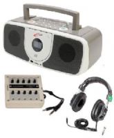 Califone 2396-PLC Music Maker SD Multimedia Player, Includes a 1210AV-PS stereo jackbox and 6 3068AM headphones, 6 Watts RMS powerful enough for up to 75 people, Built-in mic records student progress and can't get lost, 512MB internal memory with 18-hour recording capacity (2396PLC 2396 PLC) 