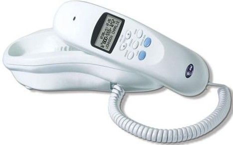 AT&T 240 Corded Trimline Telephone with Caller ID and 3 line LCD screen in Windchill White, 13 number memory, Desk and wall convertible, Receiver volume control, Ringer volume control, Hearing aid compatible, Caller ID capability, 70 name/number caller ID history, 3-One Touch Memory (ATT 240 ATT-240)