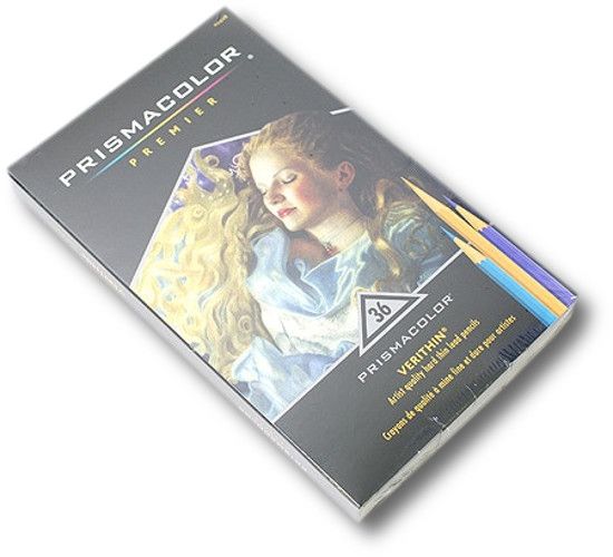 Prismacolor 2428 Verithin, Premier Pencil 36 Color Set; Strong leads that sharpen to a needle point; Perfect for making check marks or accounting ledger entries; The brilliant colors will not smear, even when wet; Colors subject to change; Dimensions 7.25