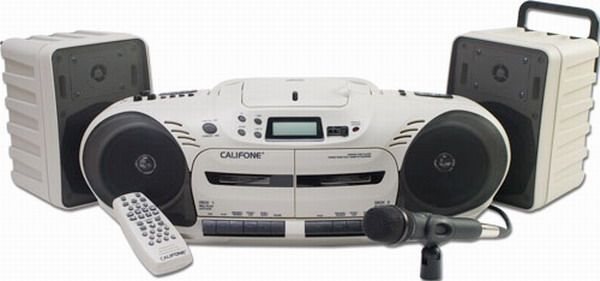 Califone 2455CAC; Basic Classroom System Amplification Center Package A, Boom Box with Xtra Speakers & Mic, Plus multimedia player powerful enough for up to 100 students (2455-CAC 2455 CAC 2455CA 2455AV SP-2400)