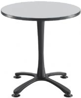 Safco 2470GRBL Cha-Cha 30" Round Table with Stell X Base Sitting Height, Gray Top/Black Base, 1" High Pressure Laminate Top, 3 mm Vinyl T-Mold Edge, Powder Coat (steel) Paint/Finish, Top Dimensions 30" Diameter x 1"H, Laminate (top)/Steel (Base) Material, GREENGUARD, Dimensions 30"diameter x 29"h (2470-GRBL 2470 GRBL 2470GR-BL 2470GR) 