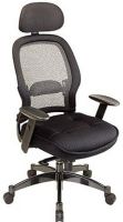 Office Star 25004 Space Collection Deluxe Matrex Back Exec. Chair with Mesh Seat, Mesh 2-Way Adjustable Headrest and Metal Base, Aluminum Base with Oversized Dual Wheel Carpet Casters, 2-to-1 Mid Pivot Knee Tilt with Infinite Lock, Pneumatic Seat Height Adjustment, 21.5" W x 21" D x 4.5" T Seat Size, 21" W x 24" H Back Size, 18.75" Arms Max Inside (25-004 25 004) 