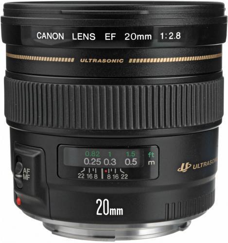 Canon 2509A003 EF 20mm f/2.8 USM; Ultra-wide-angle lens for serious applications; Easy to hold and carry at 14; 3 oz; (405g); cal Length & Maximum Aperture: 20mm 1:2.8; Lens Construction: 11 elements in 9 groups; Diagonal Angle of View: 94; Focus Adjustment: Rear focusing system with USM; Closest Focusing Distance: 0.25m / 0.8 ft; Filter Size: 72mm; Max. Diameter x Length, Weight: 3.1 x 2.8, 14.3 oz. / 77.5 x 70.6mm, 405g; UPC 082966212888 (2509A003 2509A003 2509A003)