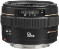 Canon 2515A003 Telephoto Lens, 50 mm Focal Length, 35mm SLR, digital SLR, F/1.4 Lens Aperture, 0.15 Magnification, 17.7" Min Focus Range, Automatic, manual Focus Adjustment, 46 degrees Max View Angle, 6 groups / 7 elements Lens Construction, 58 mmFilter Size, 8 Diaphragm Blades, Canon EF Mounting Type, For use with Canon EOS Canon New EOS, UPC 082966213014 (2515A003 2515-A003 2515 A003) 