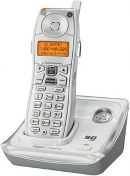 GE General Electric 25922GE1 Cordless Telephone 5.8 GHZ Technology, 40 name/number call waiting caller ID, 10 name/number phonebook memory, Handset features 3-line backlit LCD with volume control (25922-GE1 25922 GE1 25922GE 25922)