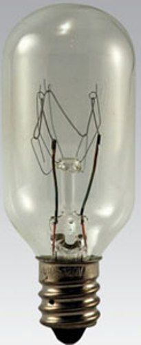 Eiko 25T8C-120V Incandescent T-Shaped Lamp, 120 Volts, 25 Watts, 180 Lumens, C-7A Filament, Clear Coating, 2.63 in/66.8mm MOL, 1.04 in/26.4mm MOD, 1500 Avg Life, T-8 Bulb, Candelabra Screw (E12) Base, UPC 031293430281 (25T8C120V 25T8C 120V)