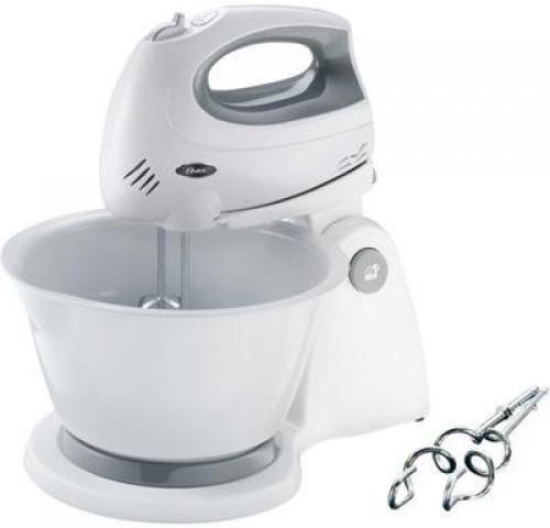 Oster 2610-013 Hand stand Mixer 5 Speeds Plastic Bowl; 5 speed, ice crusher blade; 7 cup jar capacity; Ice crusher blade, electronic touch pad, hinge-top access lid; Stylish design meets high performance; plastic base with shatter resistant glass blending jar; Secure store pitcher-style jar has a unique oval shape and will fit in most standard refrigerator doors; Dishwasher safe glass jar; easy to use and easy to clean controls; UPC 034264424951 (2610013 2610-013 2610-013)