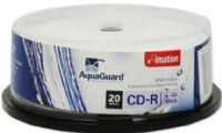 Imation 26316 Printable With AquaGuard Surface Storage media - CD-R, 700 MB Native Capacity, 80min Recording Time, Ink jet printable surface, AquaGuard surface, 20 Media Included, 52x Max. Write Speed, UPC 051122263163 (26-316 26 316) 