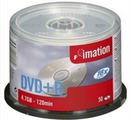 Imation 26318 Silk Screen Printable -DVD+R, 4.7 GB Native Capacity, 120min Recording Time, Printable surface, 50 Media Included Qty, 16x Max. Write Speed (26-318 26 318)