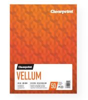 Clearprint 26321501011 Vellum 9" x 12"; Transparent durable surface, appropriate for a wide variety of media including alcohol and acrylic base markers; Fold over pad construction; 24lb (90gsm); 50 sheets; Shipping Weight 0.95 lb; Shipping Dimensions 13.75 x 9.00 x 0.25 inches; UPC 014173412805 (CLEARPRINT26321501011 CLEARPRINT-26321501011 TRACING PAPER) 