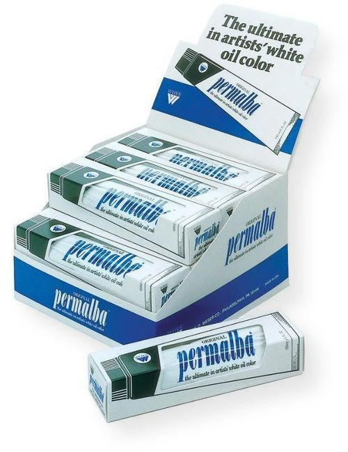 Weber Permalba 2758 Oil Color White; Contents 12 tubes, 5 oz each of white; Lead based pigments that had been commonplace to artists oil paints; Professional grade oil color range that has superior color retention and a creamy consistency that will not crack or yellow with age;  UPC 88354943563 (WEBER2758 WEBER 2758 WEBER-2758 2758-WEBER 2758WEBER 2758)