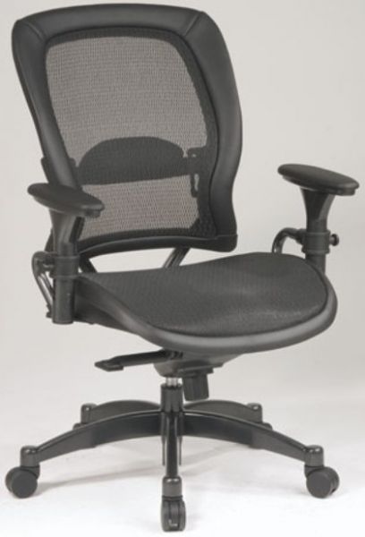 Office Star 2787 Space Collection Matrex Back and Seat Ergonomic Chair with Adjustable Arms, 2-to-1 Synchro Tilt- Back reclines at 2-to-1 ratio to seat angle and allows user to recline while keeping seat cushion relatively level to floor, 360 Swivel, 21.5