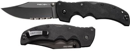 Cold Steel 27TLCH Recon 1 Clip Point Half Serrated Folding Knife, 4