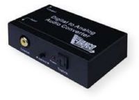 Vanco 280515 Premium Digital to Analog Audio Converter; Black; Dolby Digital Approved; Converts coaxial or Toslink digital audio signals to analog L/R audio; Select toggle switch is used to choose Coaxial or Toslink as the input; Supports DTS/Dolby Digital audio source; Built in Dolby/DB HD the DTS HD LPCM/LPCM with decoding; UPC 741835095938 (280515 280-515 280515CONVERTER 280515-CONVERTER 280515VANCO 280515-VANCO) 