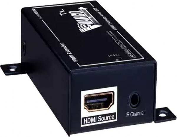 Vanco 280713 HDMI Extender Over 2 UTP Cables With IR Control, Maximum Operating Distance 98.43 Ft; Allows To Transmit HDMI Audio/Video Signals Via Dual Cat6 Cables; Vanco 280713 Extends Resolutions From 1080p Up To 100 Feet On Cat6 Cables; Has A High-Speed Chipset That Supports 3D, Fullhd 1080p; Unique Circuit Design Allows Protection Against High Voltage And Peak Currents; Dimensions 6